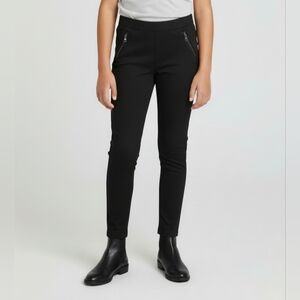 GAP Kids Black Treggings Pants w/ Silver Zippers Sz L (10/12) Leggings